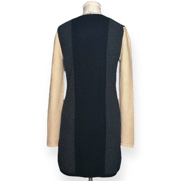 THEORY 100%Wool Jiya Loryelle Sweater Dress Sheath Cable Knit Career Colorblock - Picture 6 of 12